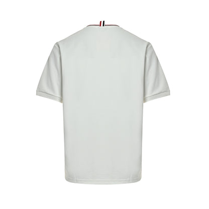 Thom Browne/Thom Brown red thread yarn-dyed round neck short sleeves