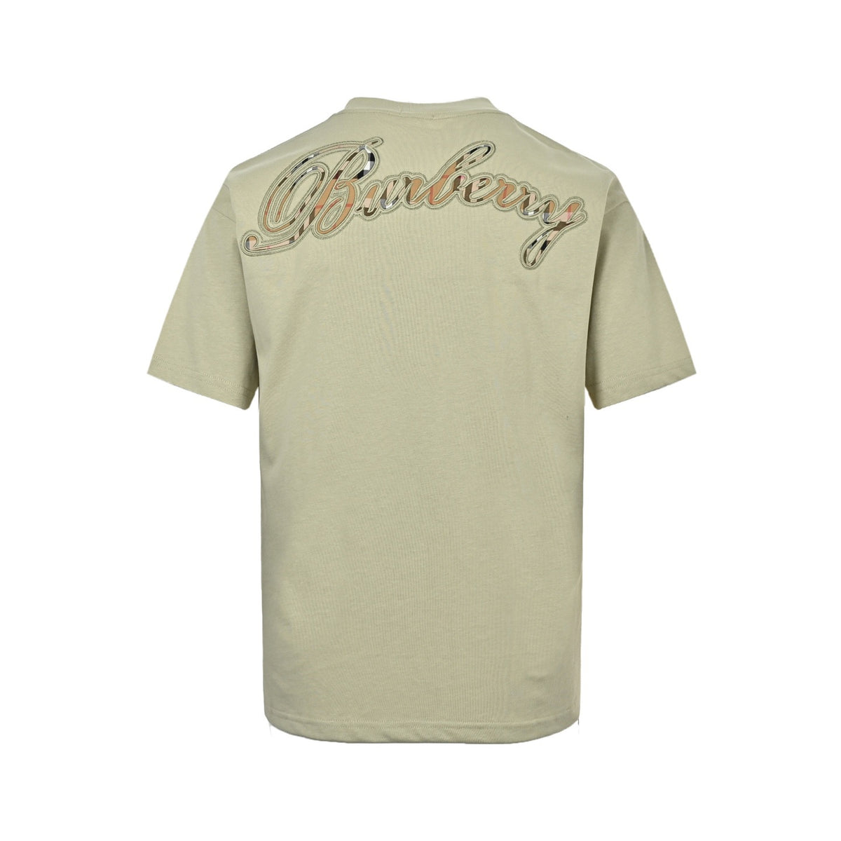 Burberry signature plaid letter embroidered short sleeves on the back