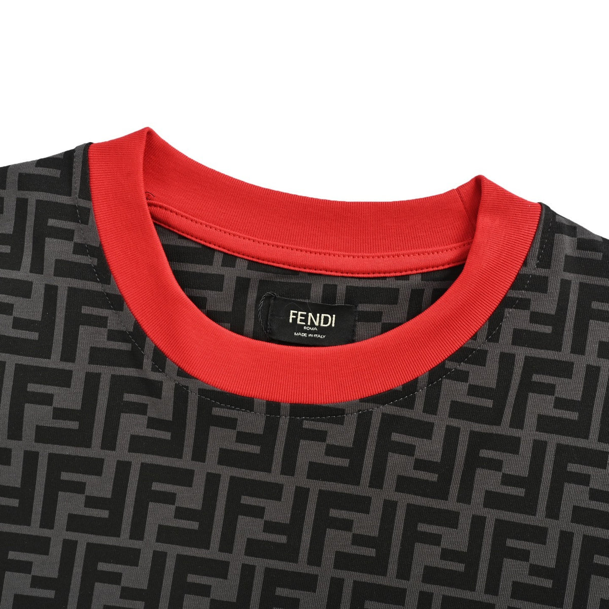 Fendi full printed FF contrasting collar short sleeves