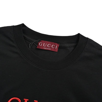 Gucci red and green stitching embroidered letter short sleeves