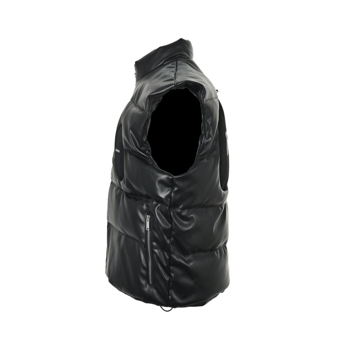 TEAM WANG first generation lettered leather down vest