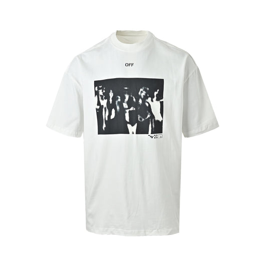 OFF WHITE band portrait spray paint arrow print short sleeves