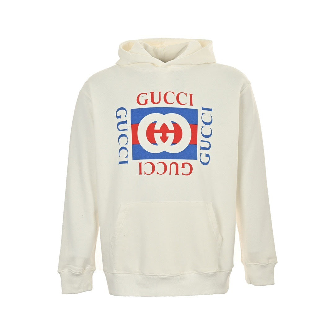 Gucci 24Fw color block logo printed hooded sweatshirt