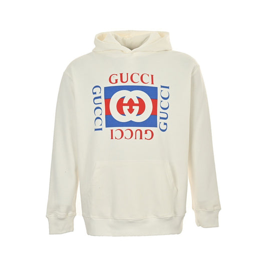 Gucci 24Fw color block logo printed hooded sweatshirt