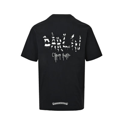 Chrome Hearts/Chrome Heart embroidered front and back round neck short sleeves