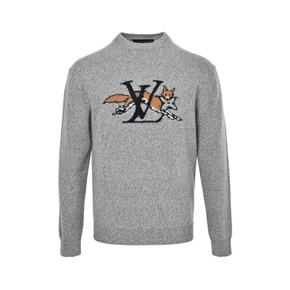 Louis Vuitton 25Fw fox jacquard crew neck sweater