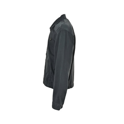 Prada 25Fw triangle zipper denim jacket