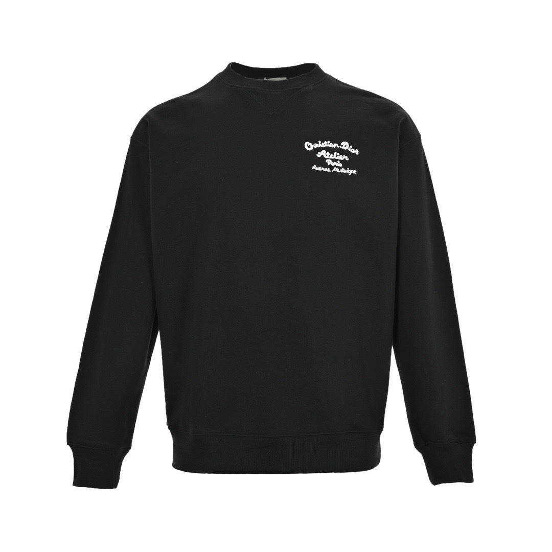 Dior 23Fw front and back signature letter embroidered crew neck sweatshirt