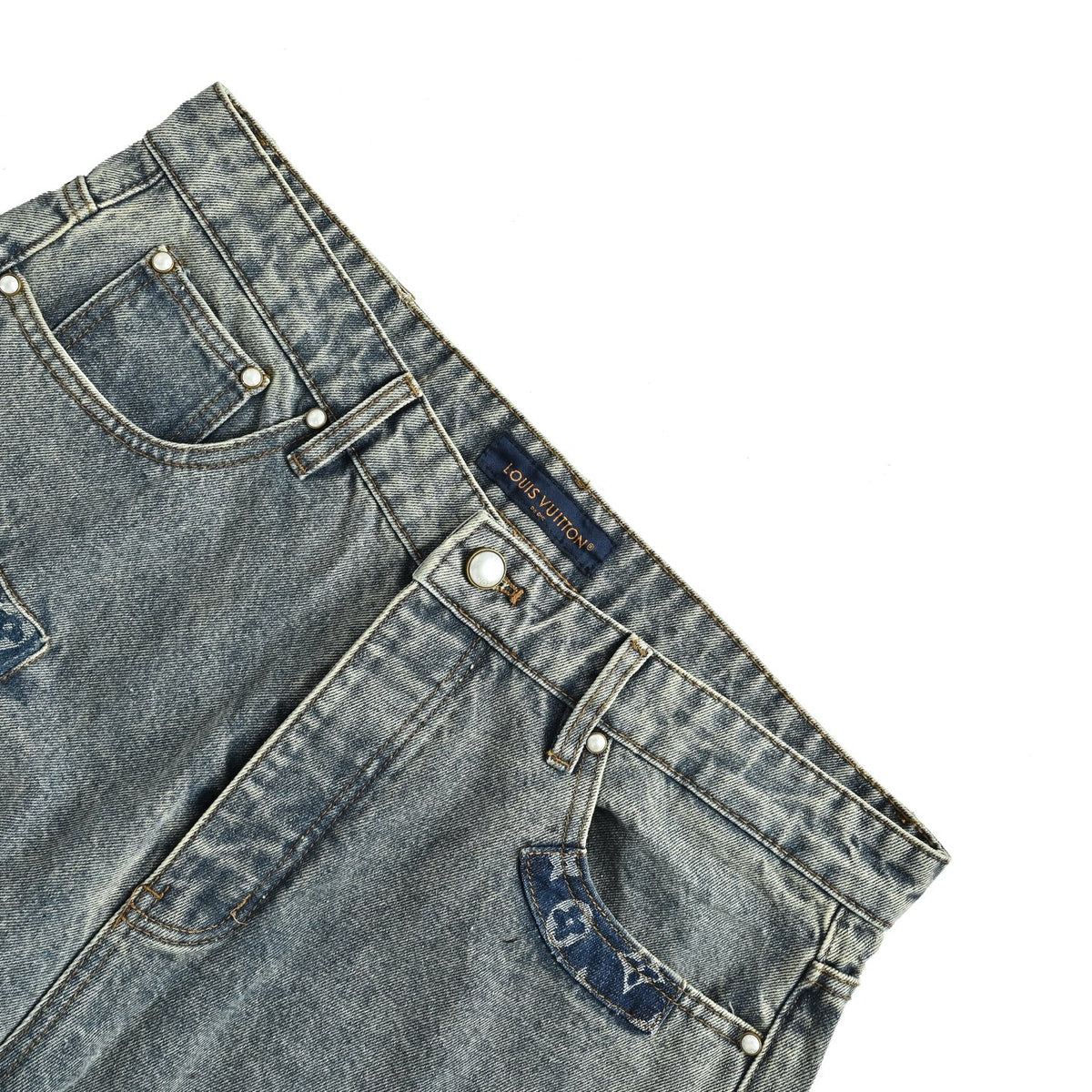 Louis Vuitton patchwork skateboard jeans