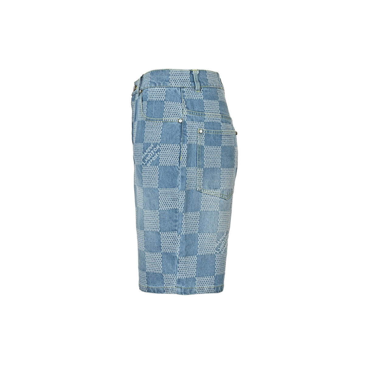 Louis Vuitton all-over checkerboard denim shorts