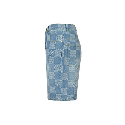 Louis Vuitton all-over checkerboard denim shorts