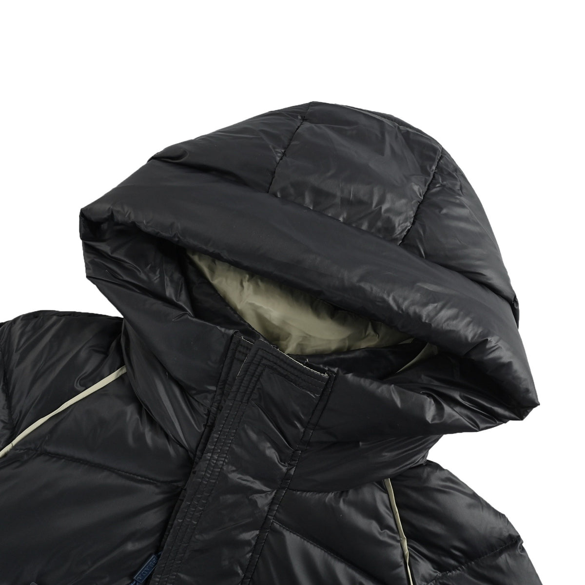 Prada metal triangle logo hooded down jacket