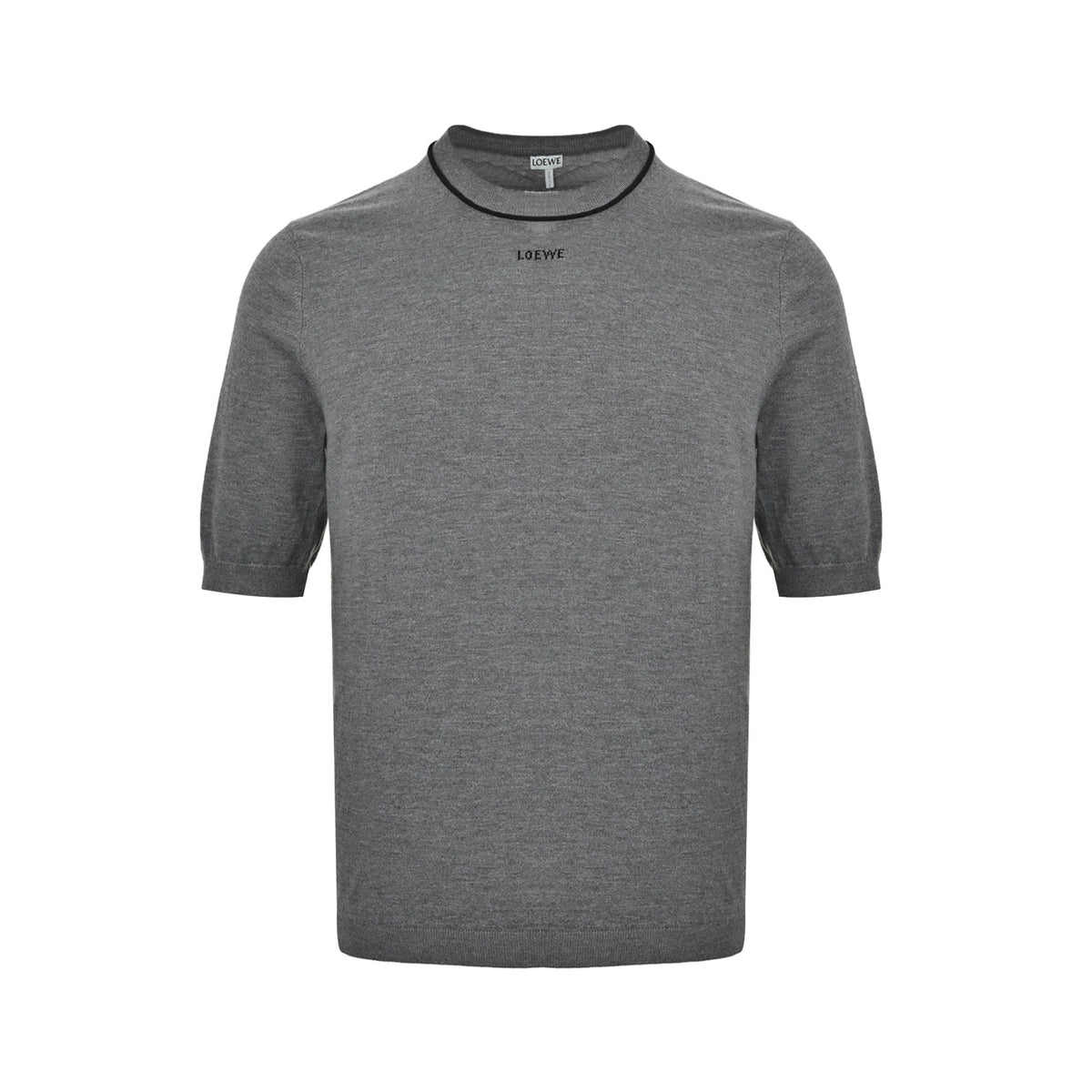 Loewe/Luo Yiwei collar letter jacquard knitted short sleeves