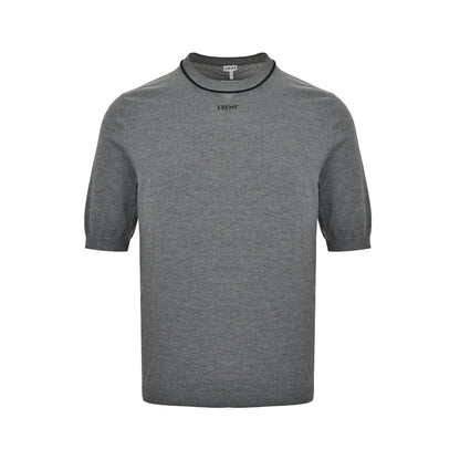 Loewe/Luo Yiwei collar letter jacquard knitted short sleeves