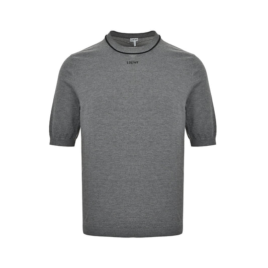 Loewe/Luo Yiwei collar letter jacquard knitted short sleeves