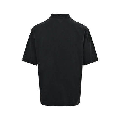 Acne Studios Letter Embroidered Washed Polo Short Sleeve