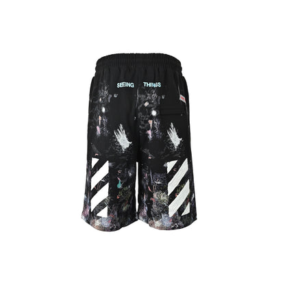 OFF WHITE starry sky fireworks splash shorts