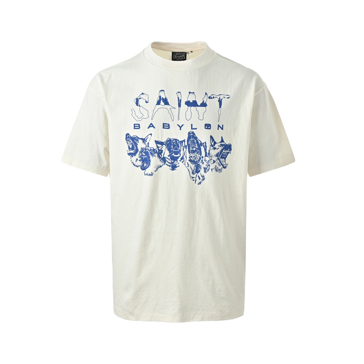 SAINT MICHAEL wolf print short sleeves