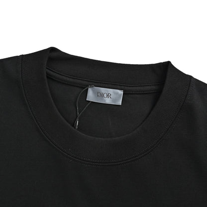 Dior floral silver thread letter embroidery short sleeves