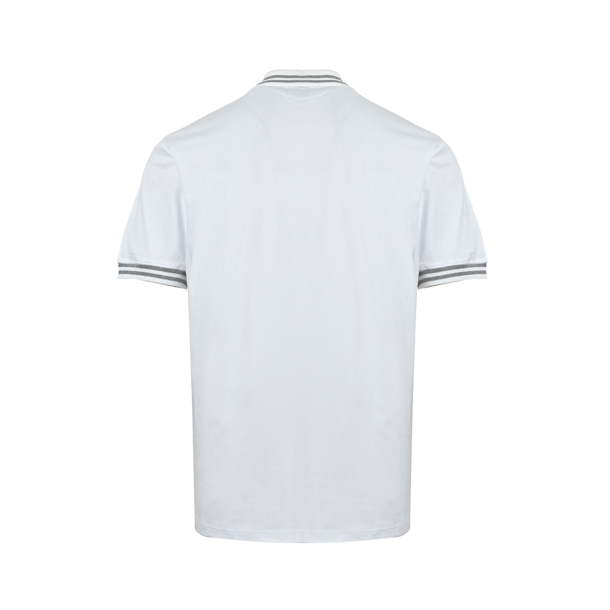 BRUNELLO CUCINELLI BC Badge Embroidered Stripe Trim Polo Short Sleeve