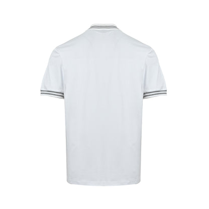 BRUNELLO CUCINELLI BC Badge Embroidered Stripe Trim Polo Short Sleeve