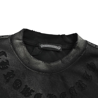Chrome Hearts/Chrome Heart Laser Cross Laser Destruction Washed Short Sleeves