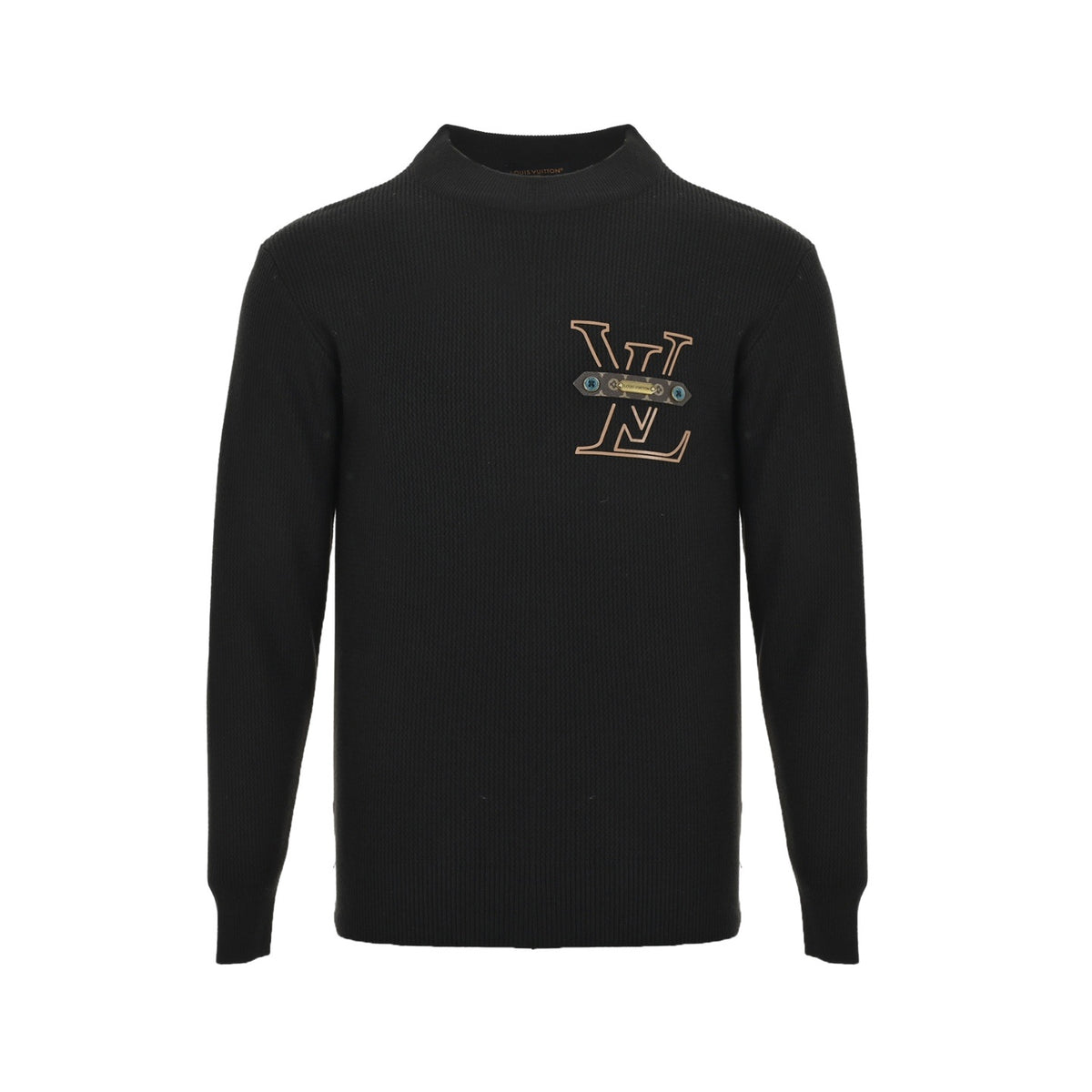 Louis Vuitton chest old pattern leather crew neck sweater