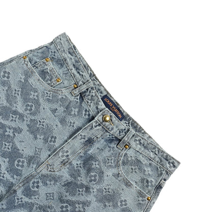 Louis Vuitton cloud old flower jacquard suit denim shorts