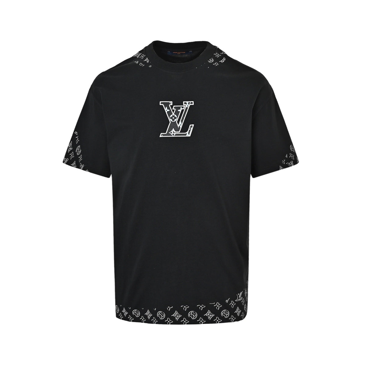Louis Vuitton leather logo embroidered short sleeves