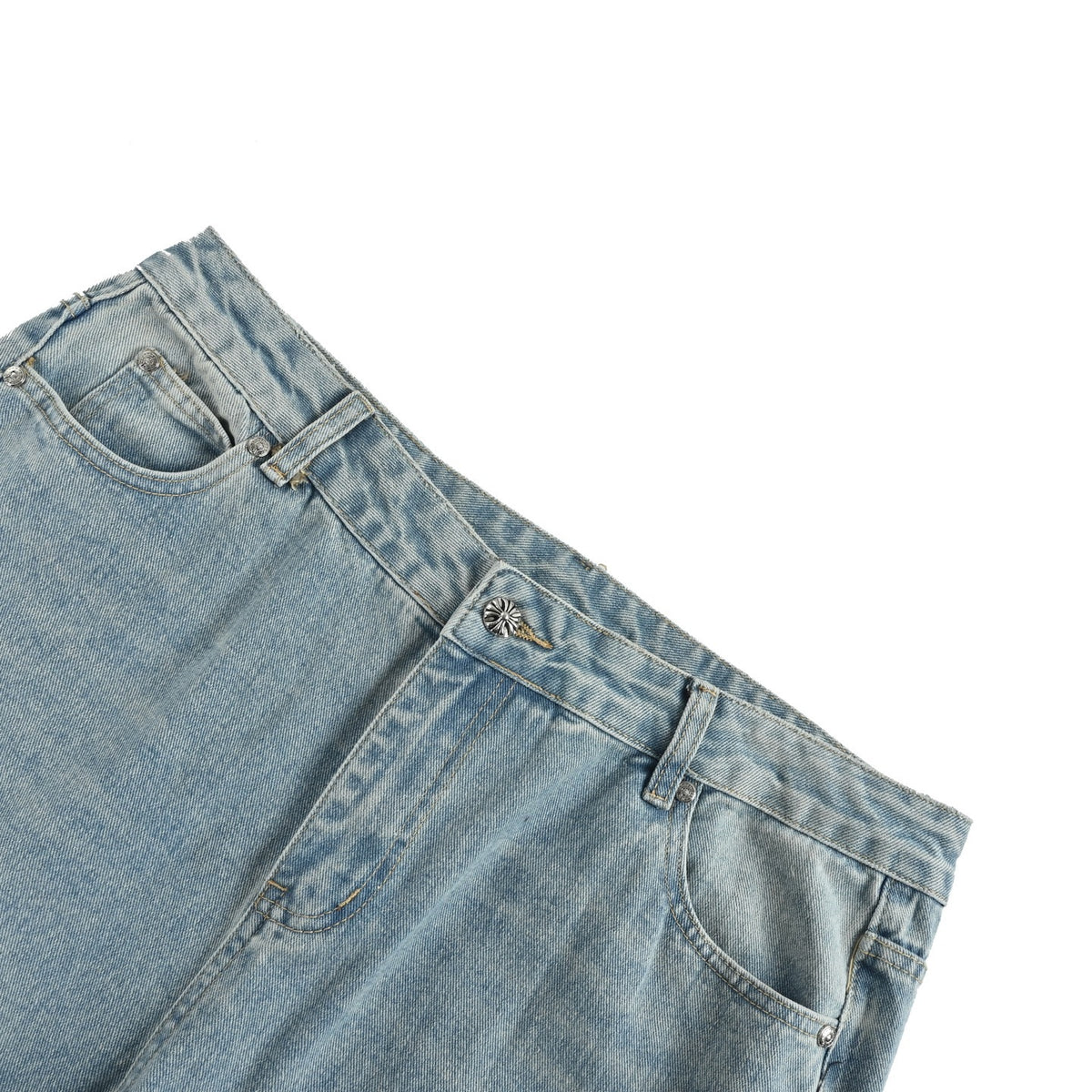Chrome Hearts/Chrome Heart cross patch embroidered washed jeans