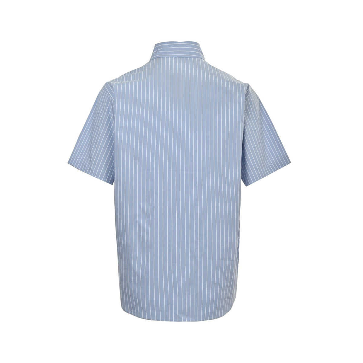 Balenciaga pocket embroidered striped short-sleeved shirt