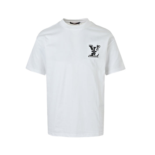 Louis Vuitton 26ss short sleeves with front and rear letter logo embroidery