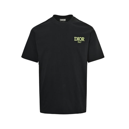 Dior 26ss fluorescent green letter logo embroidered short sleeves