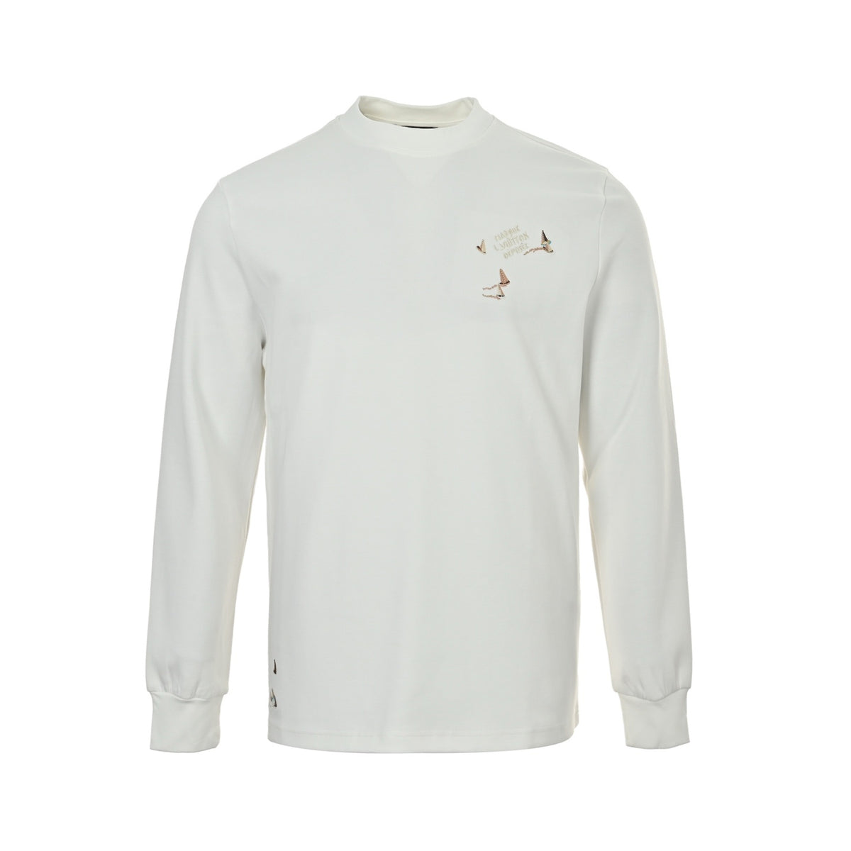 Louis Vuitton 25Fw canvas embroidered long-sleeved T-shirt