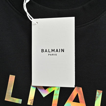 BALMAIN 26ss colorful laser letter printed short sleeves