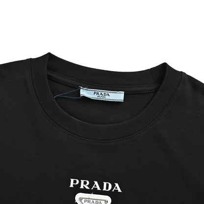 Prada triangle logo letter printed short sleeves