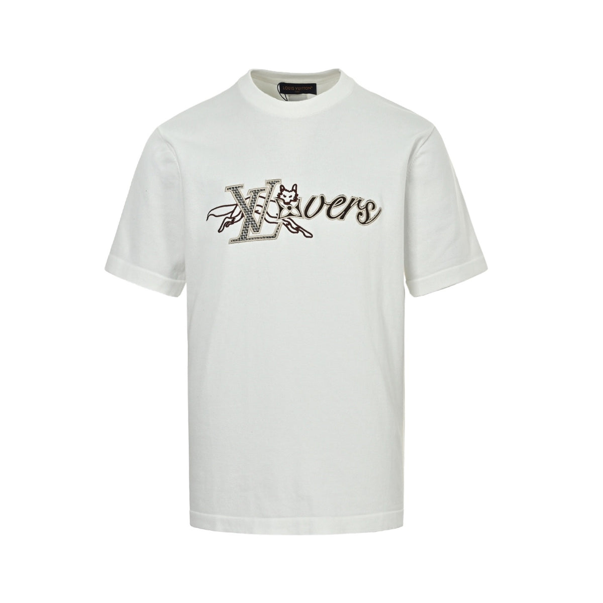 Louis Vuitton fox letter embroidered knitted short sleeves