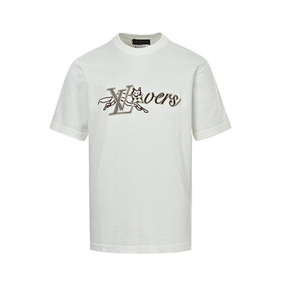 Louis Vuitton fox letter embroidered knitted short sleeves