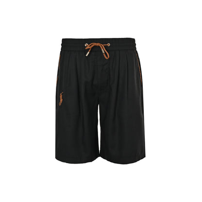Ralph Lauren war horse embroidered Tencel linen casual shorts
