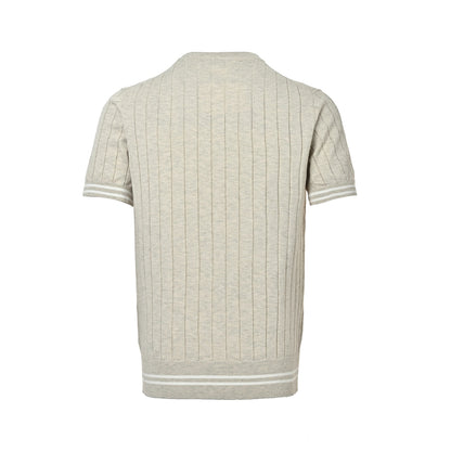 Brunello Cucinelli BC striped cable-knit short sleeves