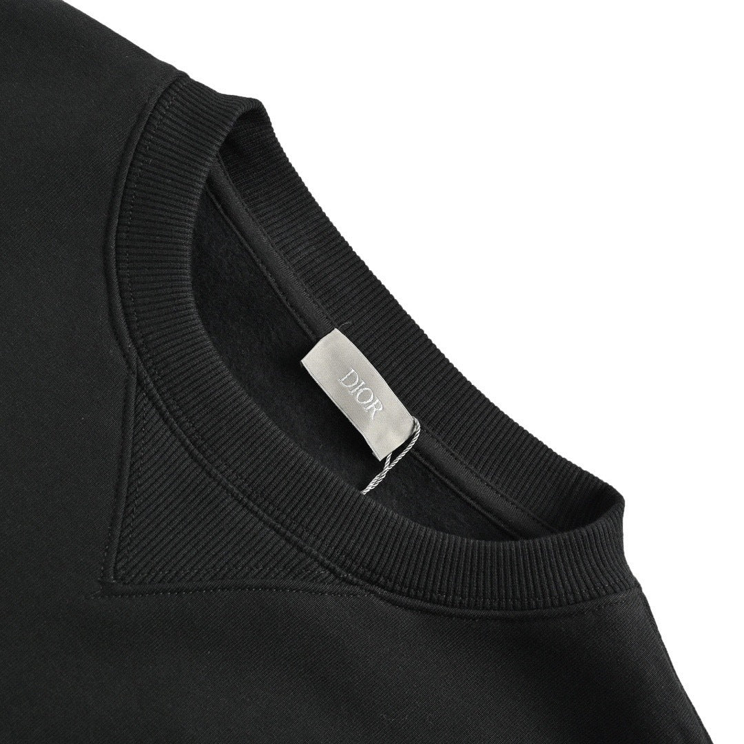 Dior 23Fw gradient floral letter embroidered round neck sweatshirt