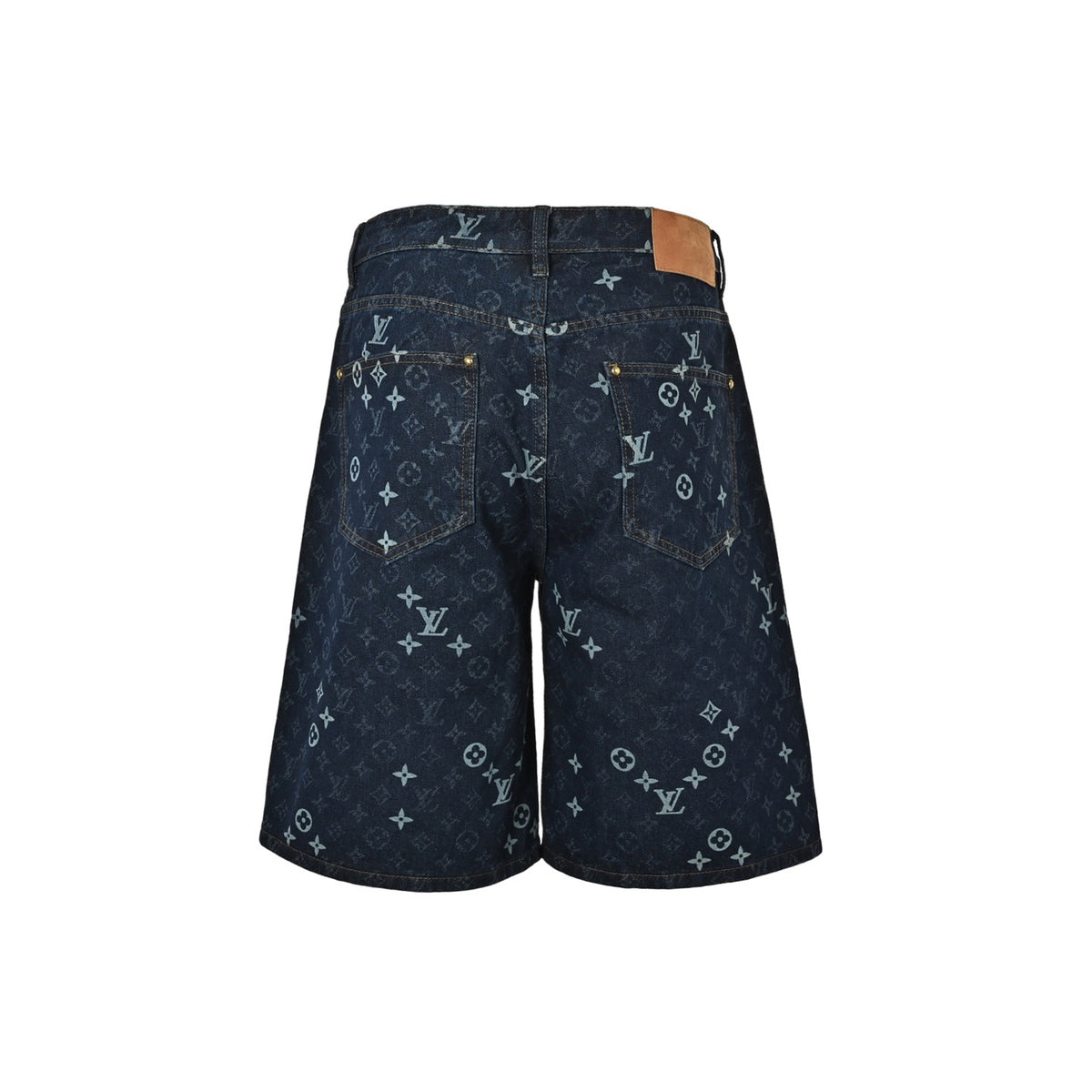 Louis Vuitton 26ss all-over printed presbyopic suit denim shorts