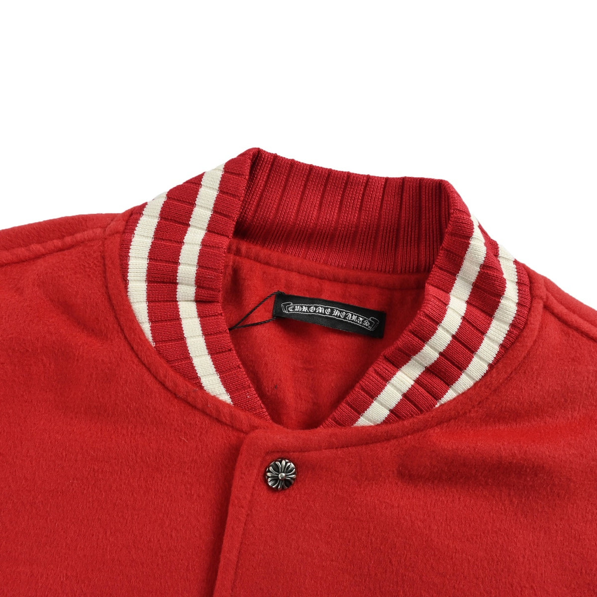 ChromeHearts/Chrome Heart cross-leather stitching baseball uniform jacket