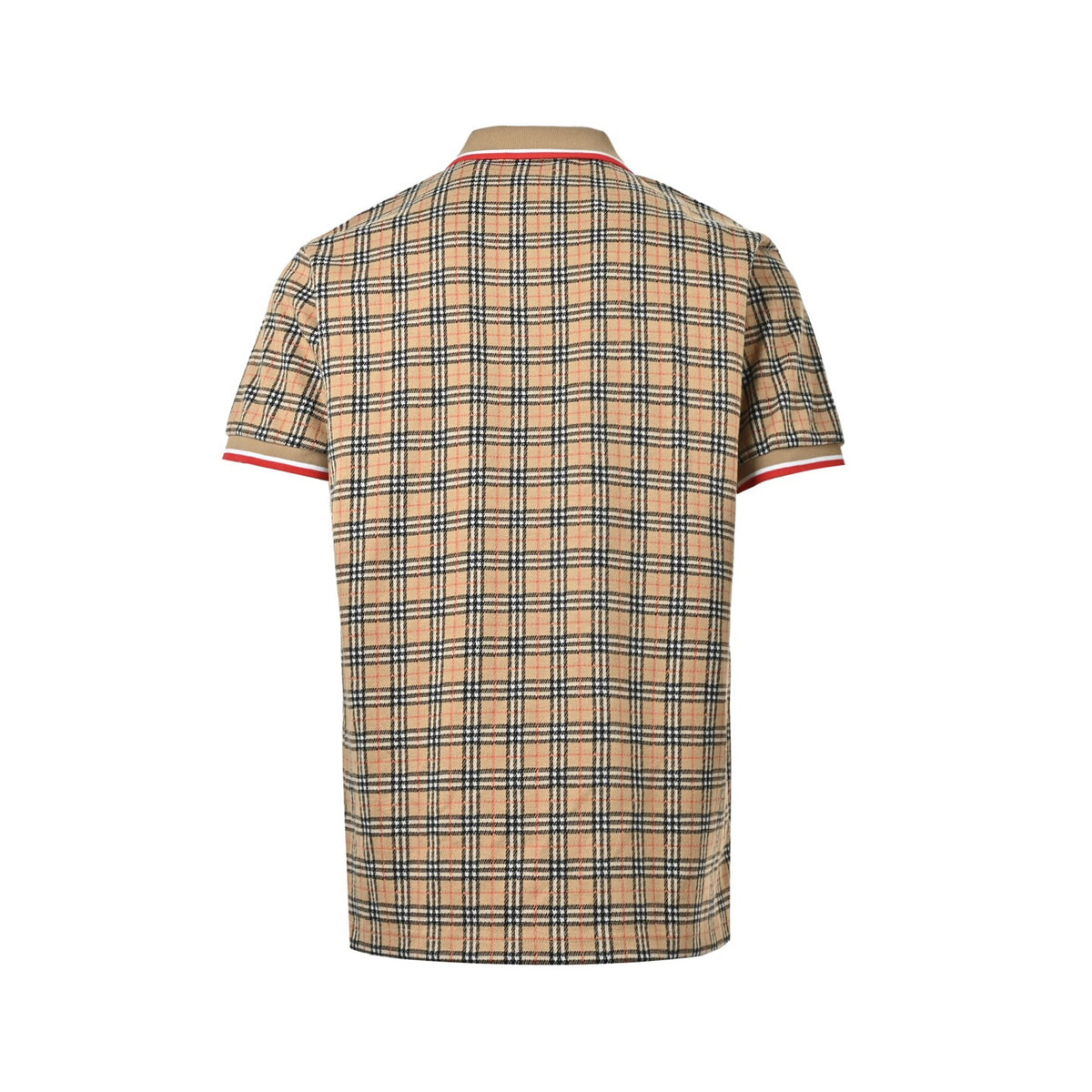Burberry war horse embroidered plaid Polo short sleeves