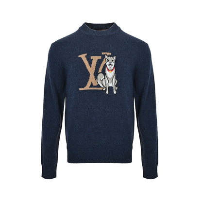Louis Vuitton puppy jacquard crew neck sweater