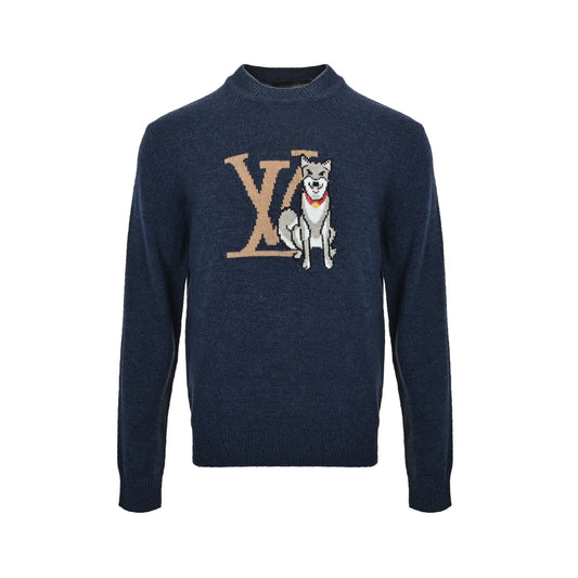 Louis Vuitton puppy jacquard crew neck sweater