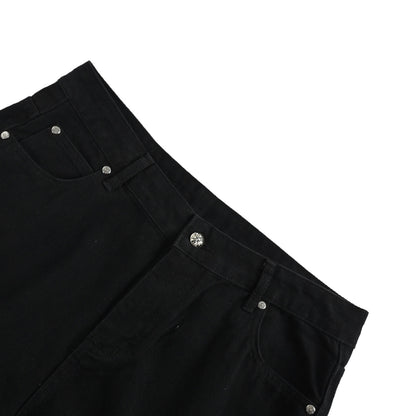 Chrome Hearts/Chrome Heart cross patch embroidered washed jeans
