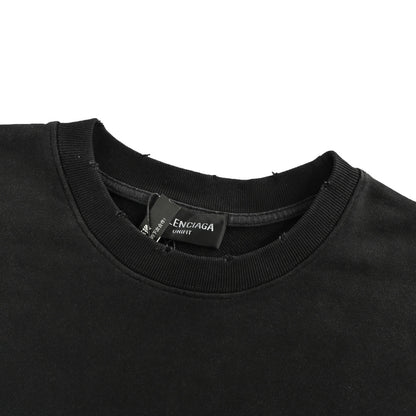 Balenciaga hand-painted luminous printed crew neck sweatshirt