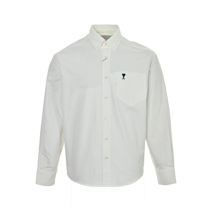 Ami Paris pocket heart embroidered shirt