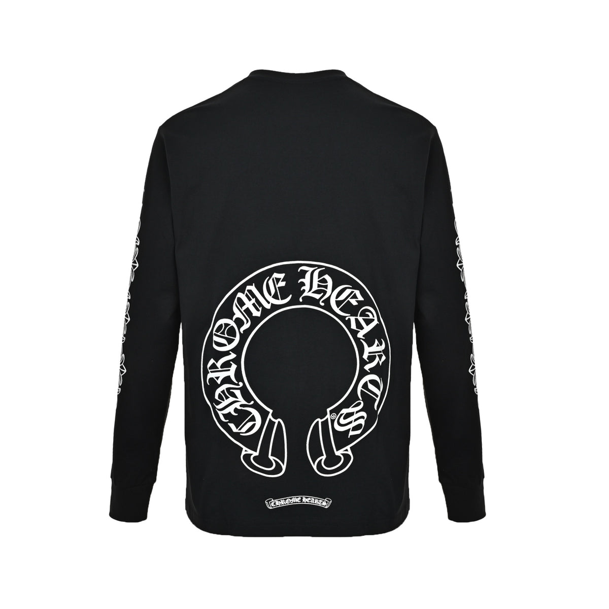 Chrome Hearts/Chrome Heart Cross Flower Arm Sanskrit Scroll Print Long Sleeve T-Shirt